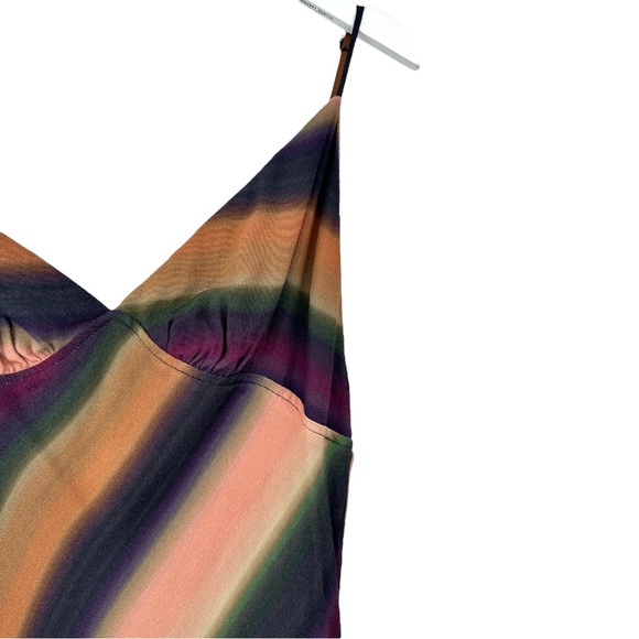 NWT DISSH Lulu Ombre Purple Green Orange Spaghetti Strap Slip On Maxi Dress - Picture 8 of 13